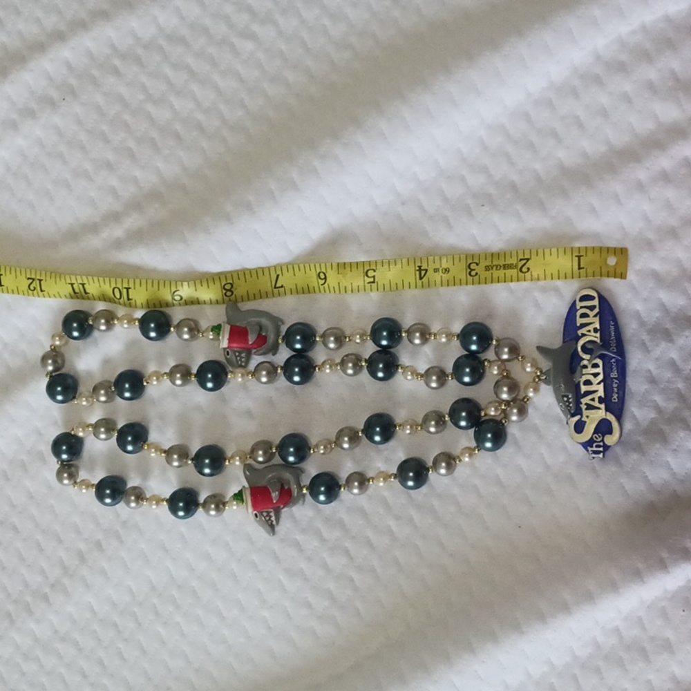 H Large "The Starboard" blue and silver Shark necklace/decoration